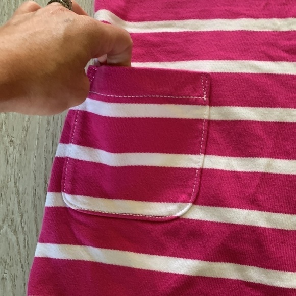 Kate Spade | Tropez Pink White Stripe Cotton Shift Dress size XS bow - Picture 8 of 9